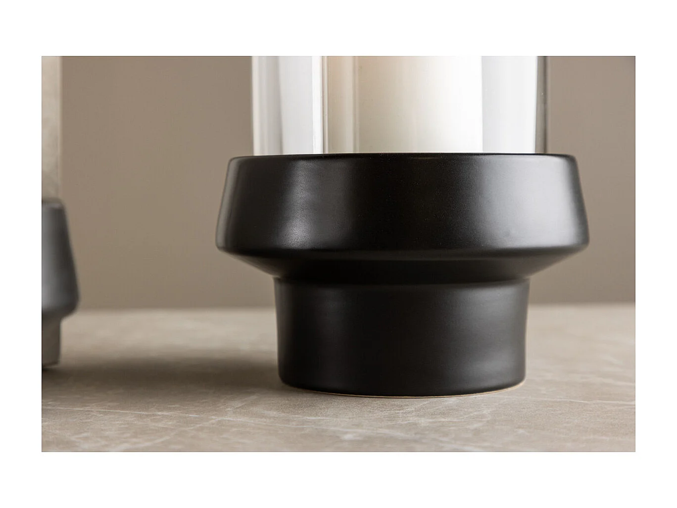 Lanterne en Verre "Davida" 29cm Noir