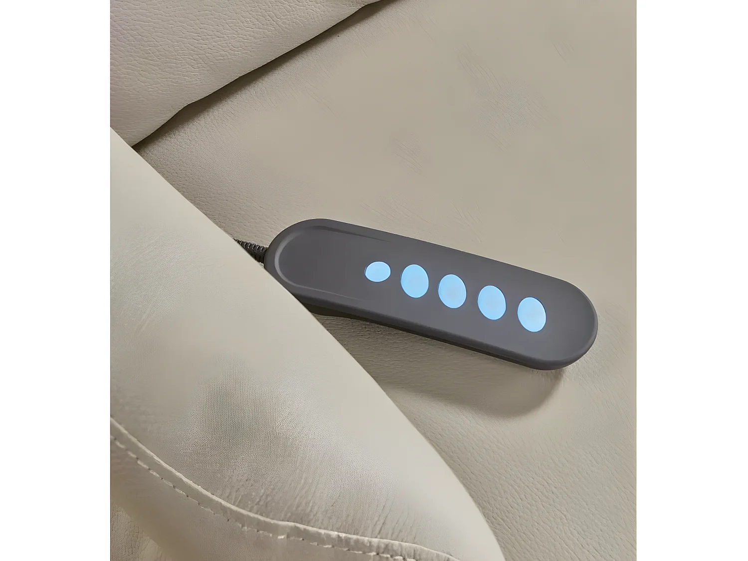 Fauteuil de relaxation électrique 2 moteurs en cuir avec têtière réglable Balbo-Couleur Gris foncé