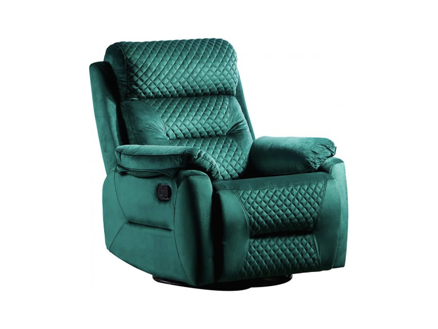 Fauteuil de relaxation à mécanisme manuel tissu matelassé Keva 80cm-Couleur Vert
