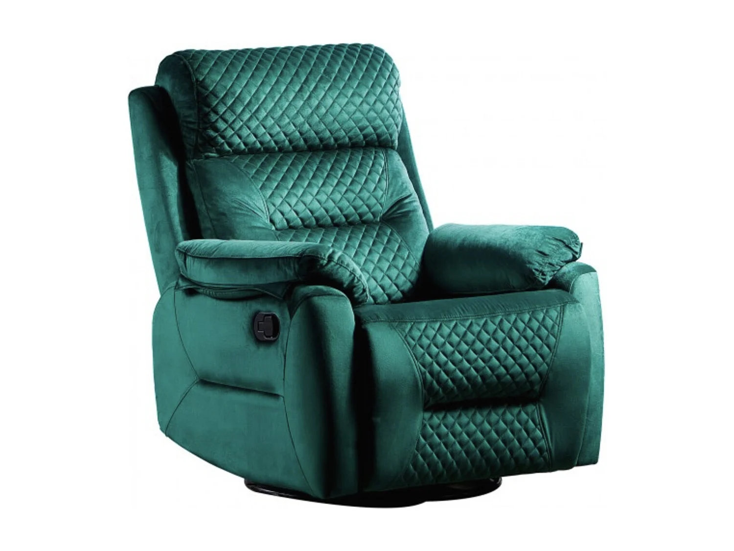 Fauteuil de relaxation à mécanisme manuel tissu matelassé Keva 80cm-Couleur Vert
