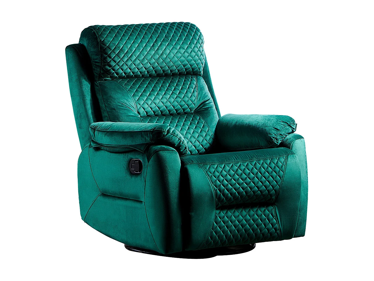 Fauteuil de relaxation à mécanisme manuel tissu matelassé Keva 80cm-Couleur Vert