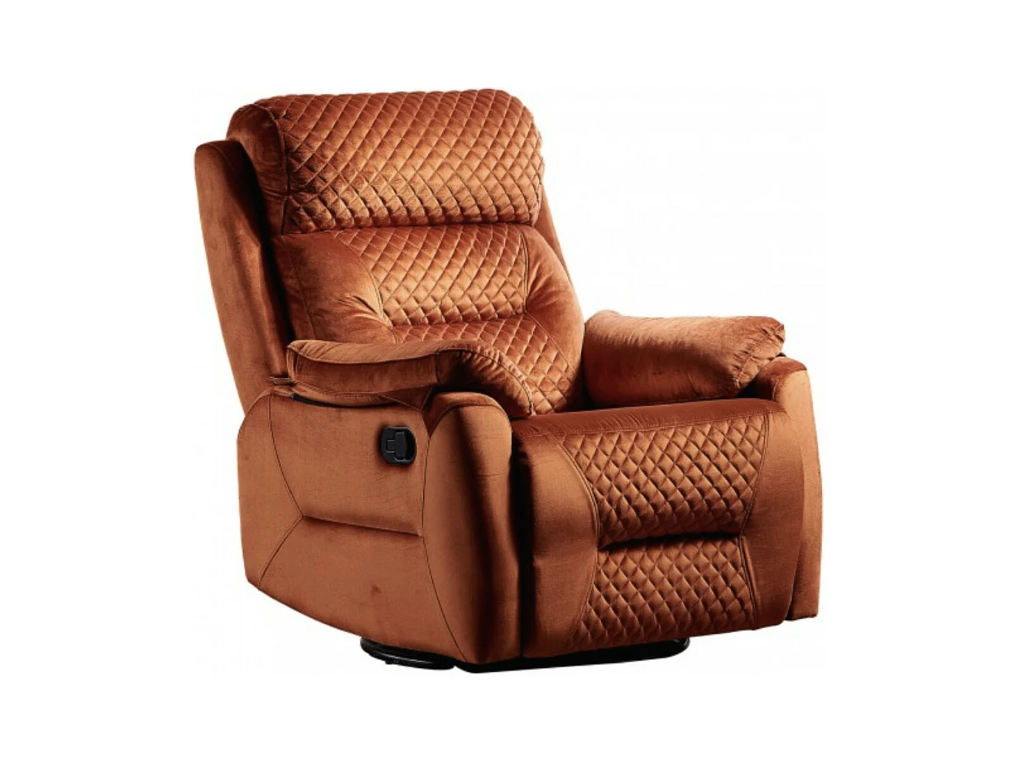 Fauteuil de relaxation à mécanisme manuel tissu matelassé Keva 80cm-Couleur Orange