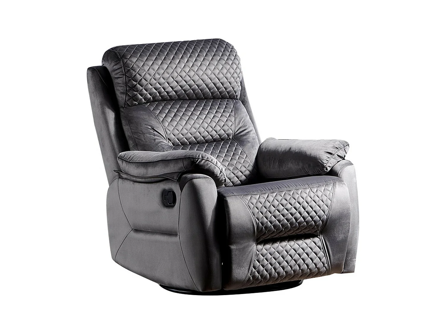 Fauteuil de relaxation à mécanisme manuel tissu matelassé Keva 80cm-Couleur Gris