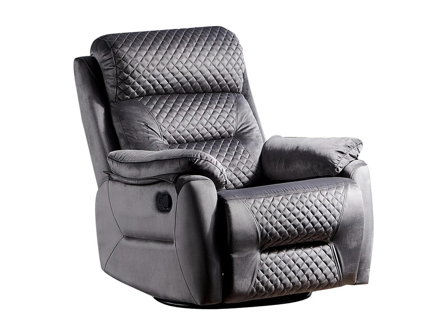 Fauteuil de relaxation à mécanisme manuel tissu matelassé Keva 80cm-Couleur Gris