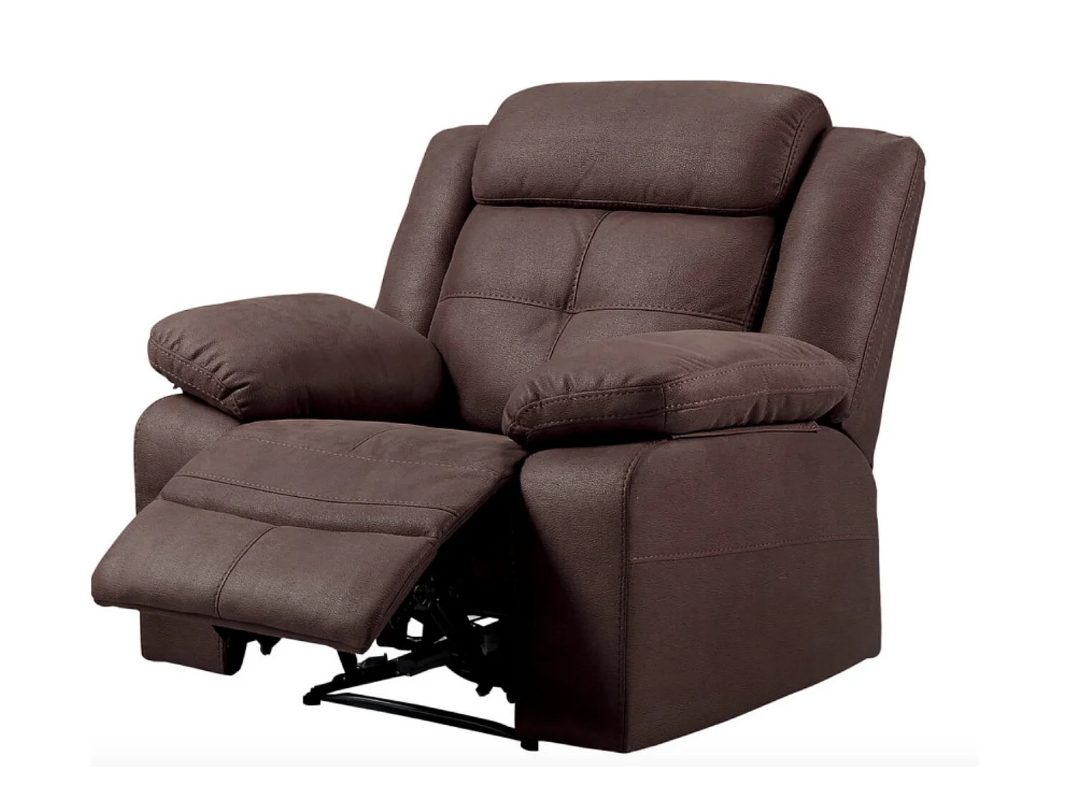 Fauteuil de relaxation électrique nubuck chocolat Pinya