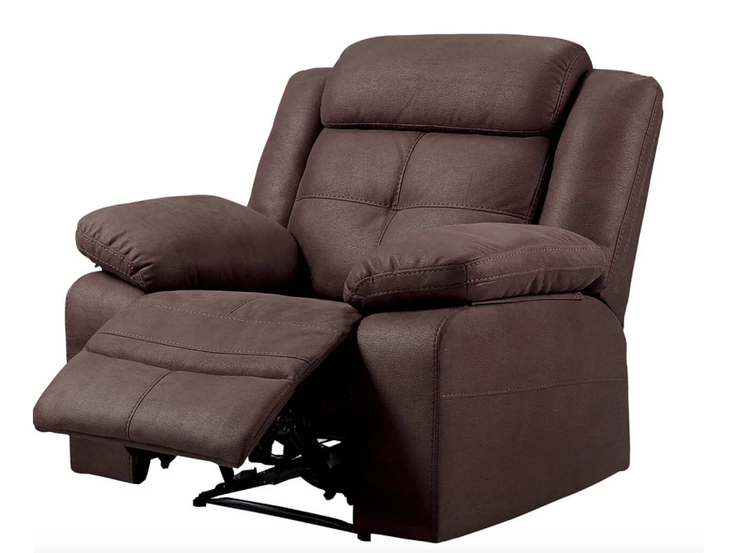 Fauteuil de relaxation électrique nubuck chocolat Pinya
