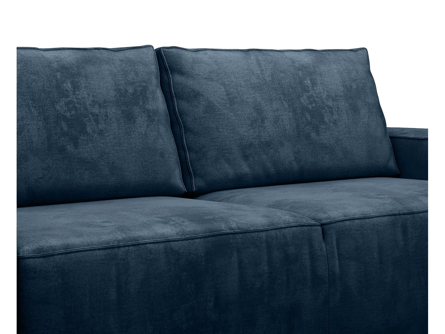 Canapé convertible 4 places tissu doux bleu nuit Willace 260cm