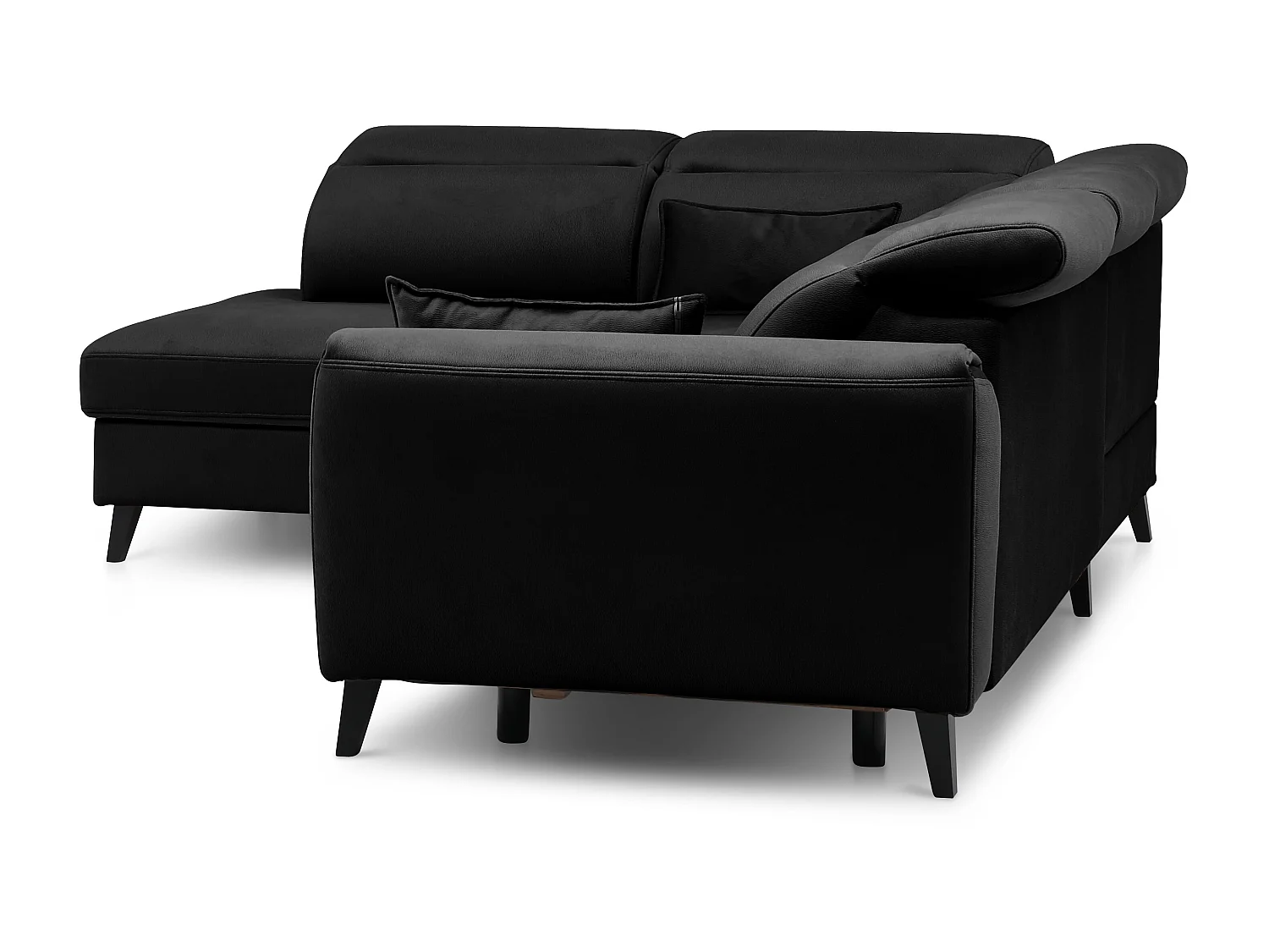 Canapé d'angle gauche convertible tissu noir Noblesse 255cm 2