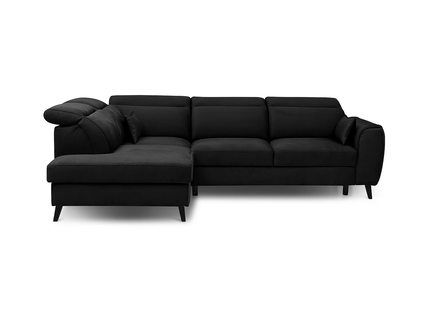 Canapé d'angle gauche convertible tissu noir Noblesse 255cm 2