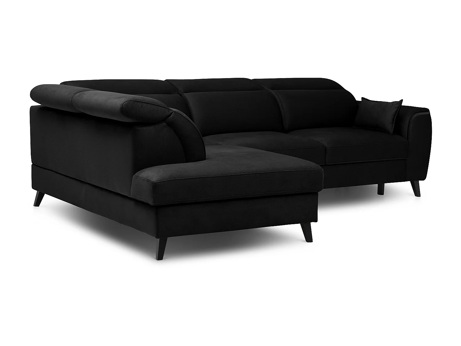 Canapé d'angle gauche convertible tissu noir Noblesse 255cm 2