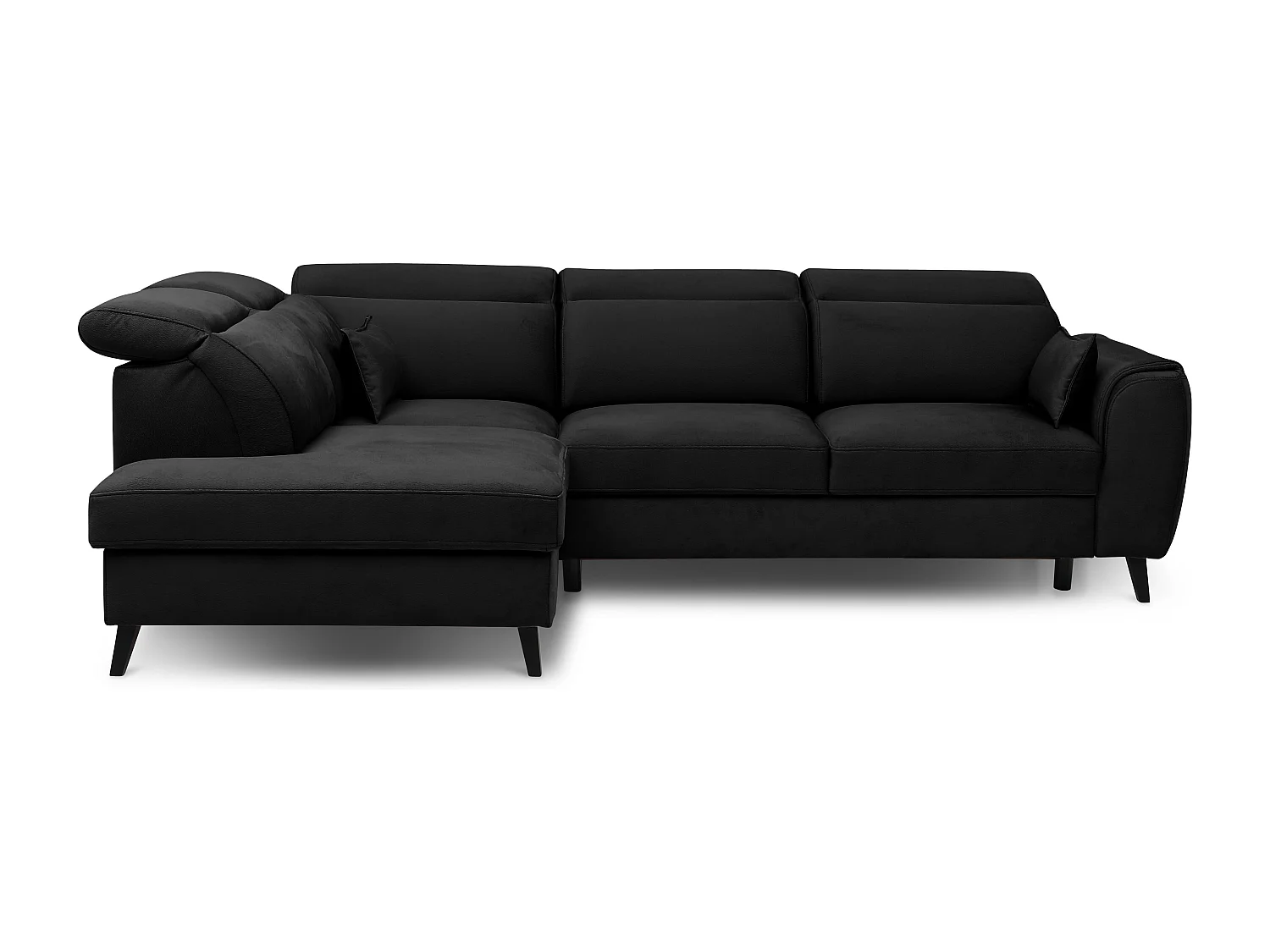 Canapé d'angle gauche convertible tissu noir Noblesse 255cm 2