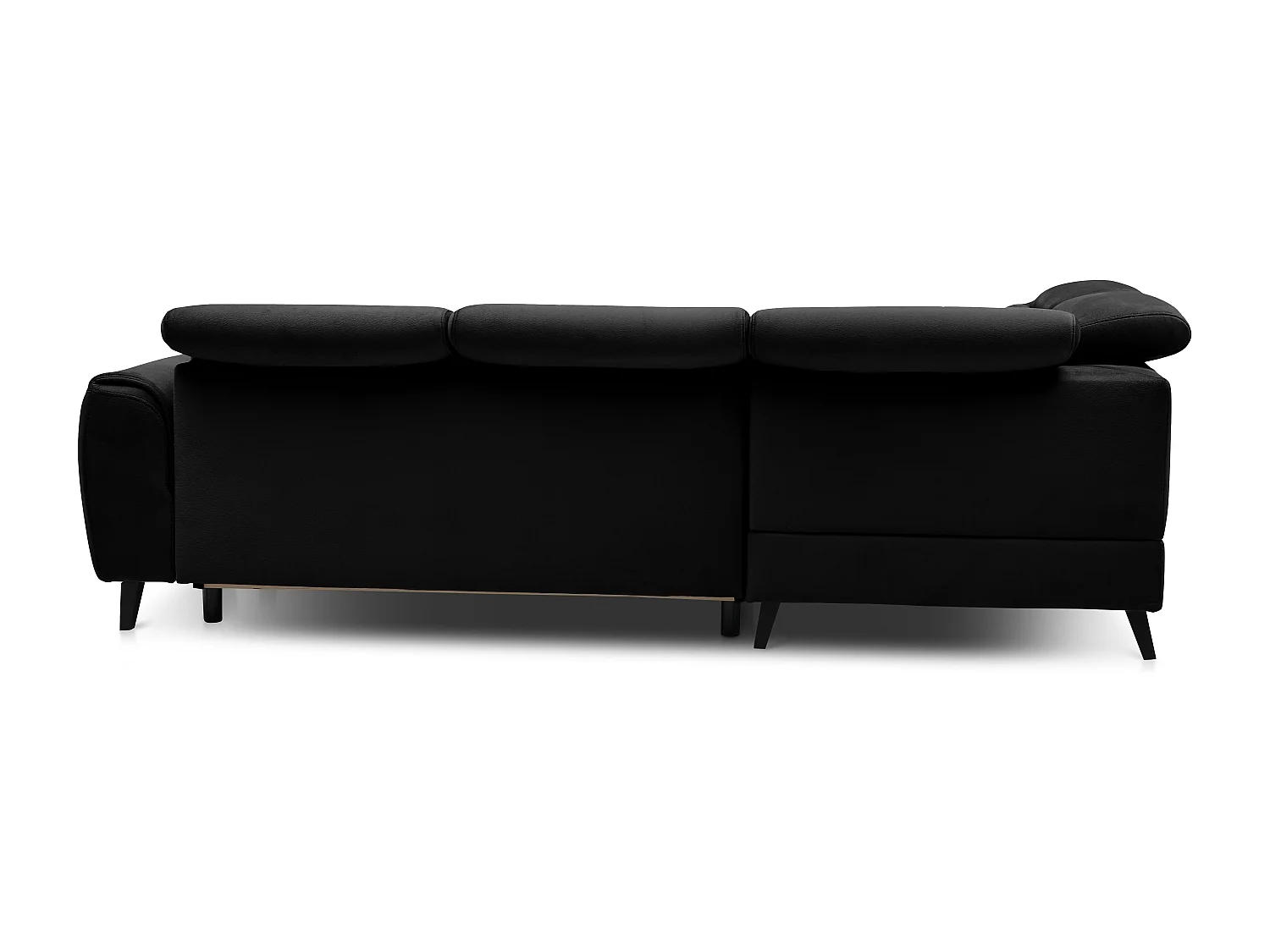 Canapé d'angle gauche convertible tissu noir Noblesse 255cm 2