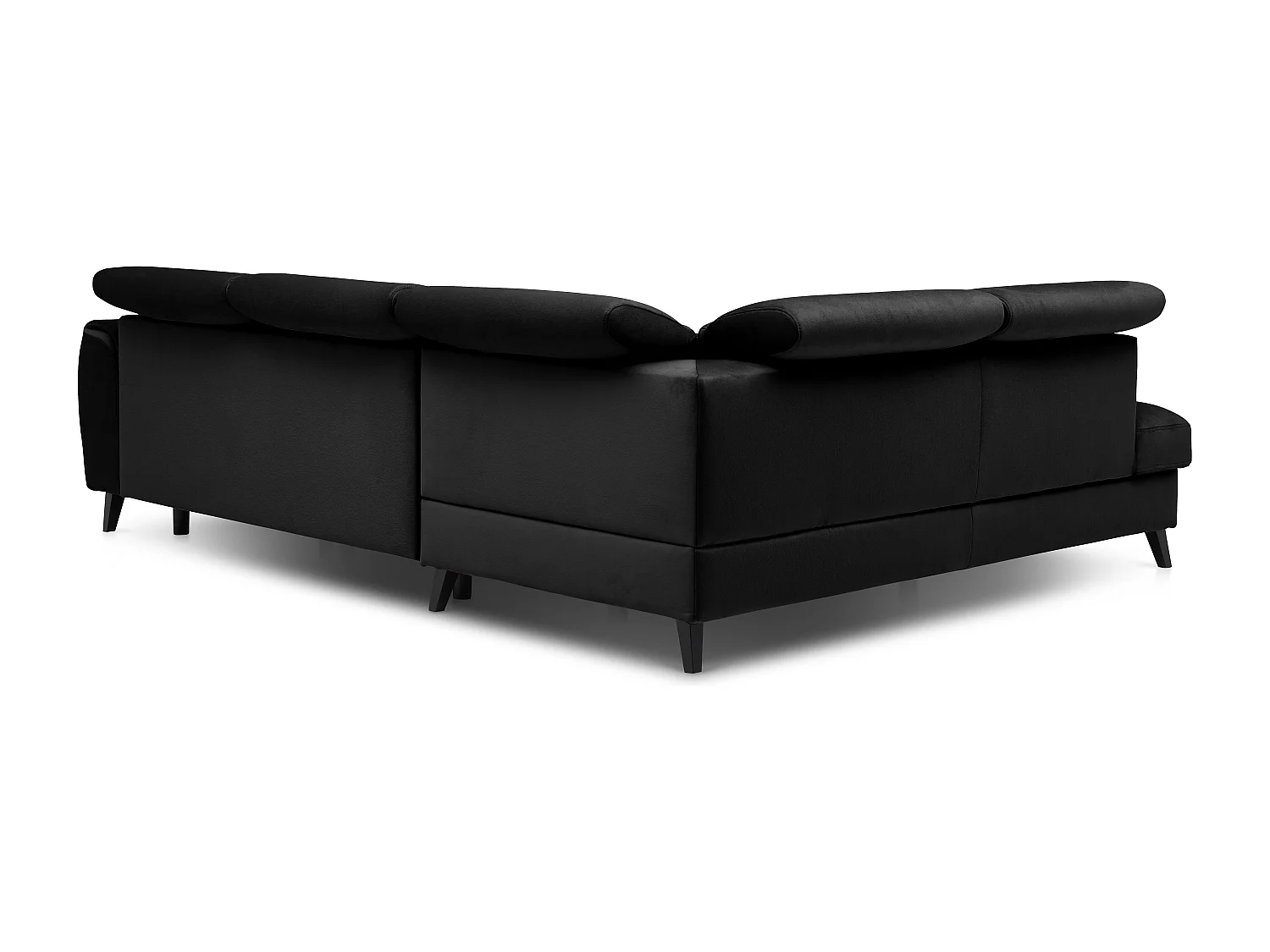 Canapé d'angle gauche convertible tissu noir Noblesse 255cm 2