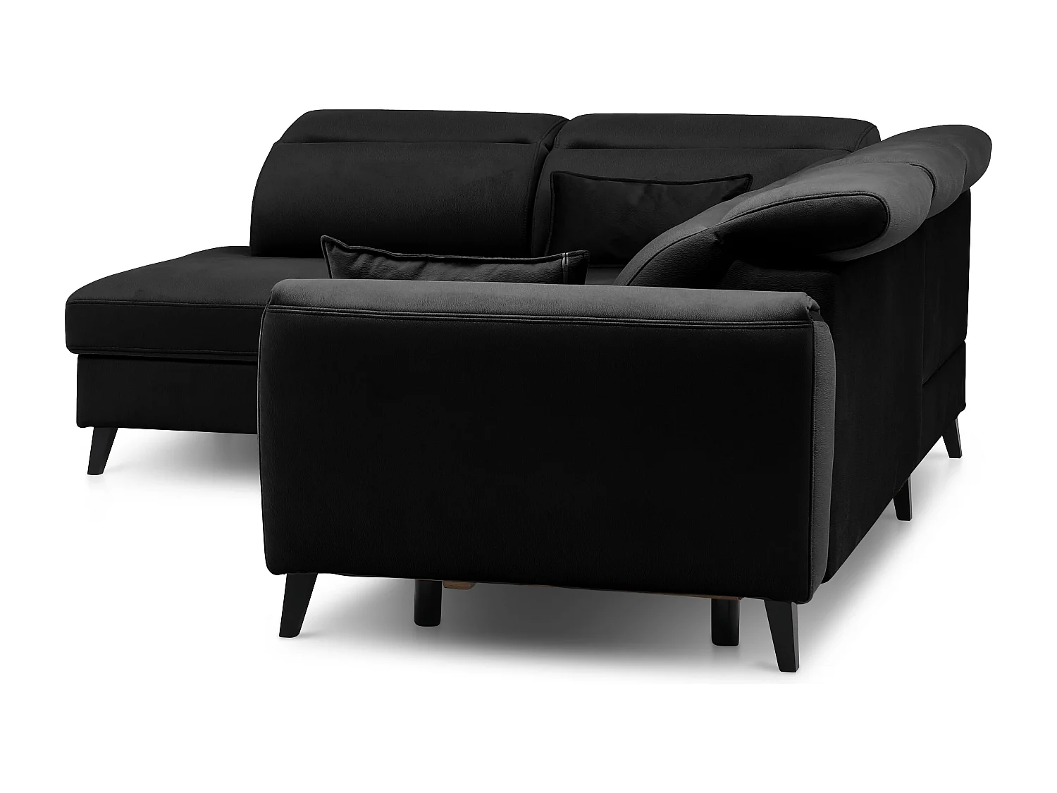 Canapé d'angle gauche convertible tissu noir Noblesse 255cm 2