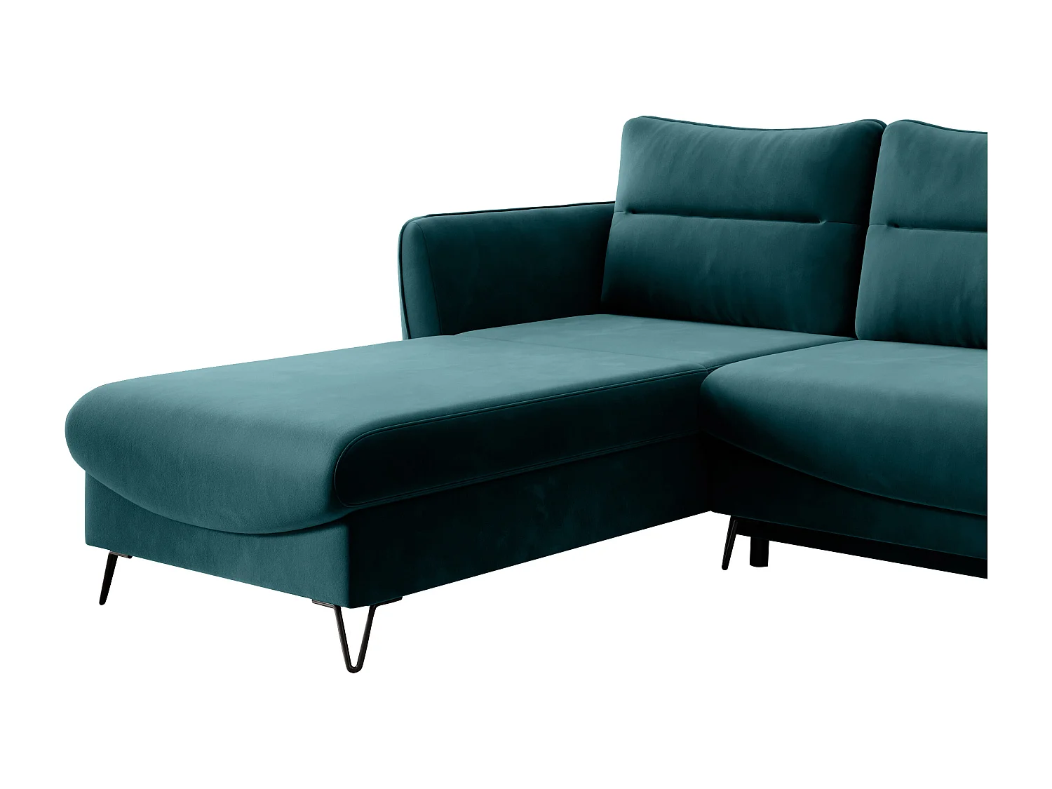 Canapé d'angle gauche convertible tissu vert épinard Zurik 276cm