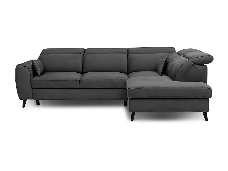 Noblesse antracietgrijze stoffen converteerbare hoekbank rechts 255 cm