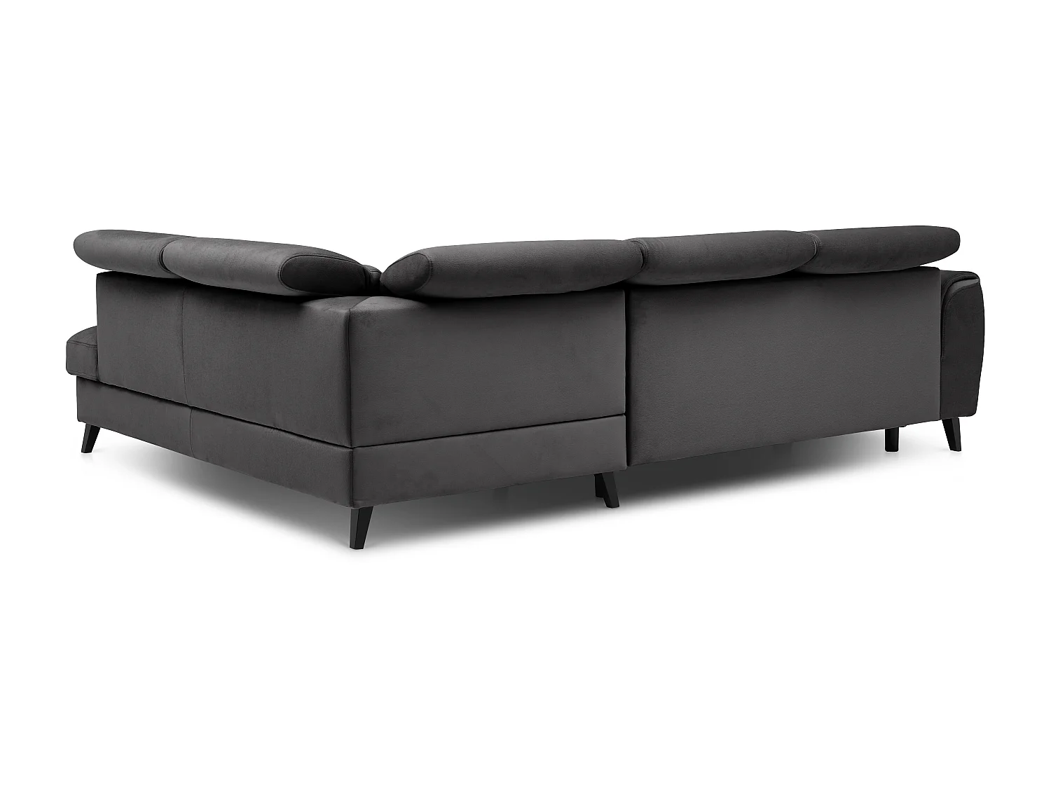 Canapé d'angle droit convertible tissu gris anthracite Noblesse 255cm