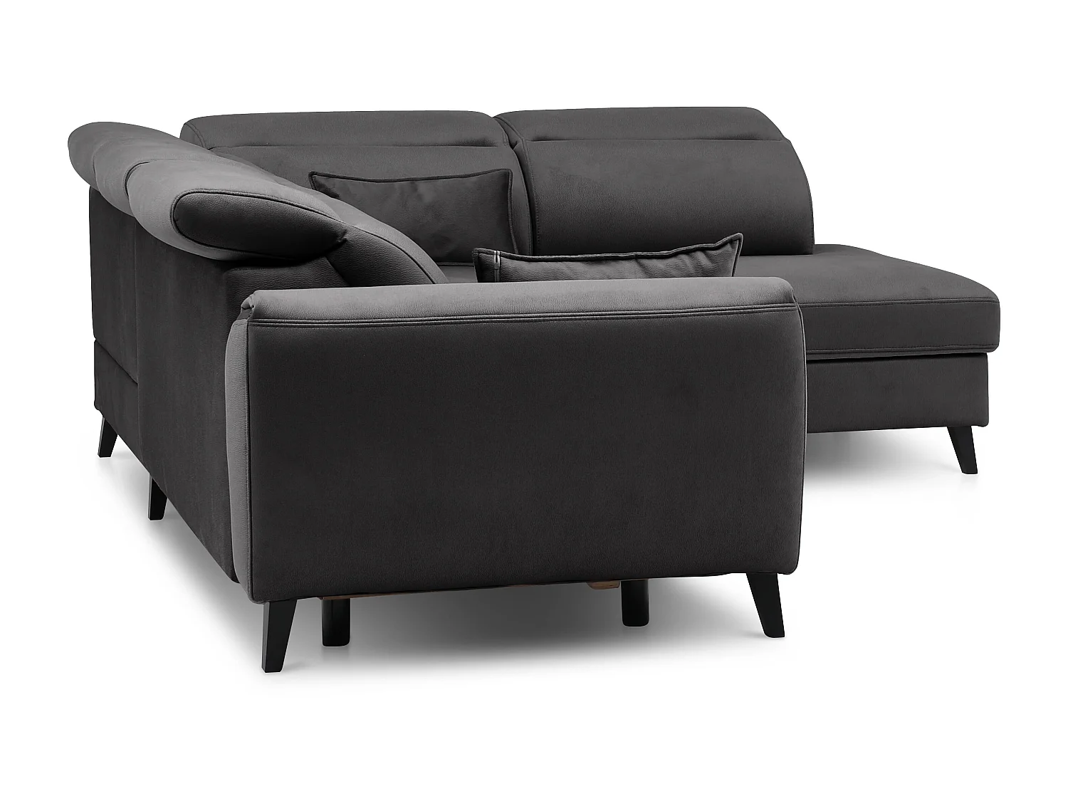 Canapé d'angle droit convertible tissu gris anthracite Noblesse 255cm