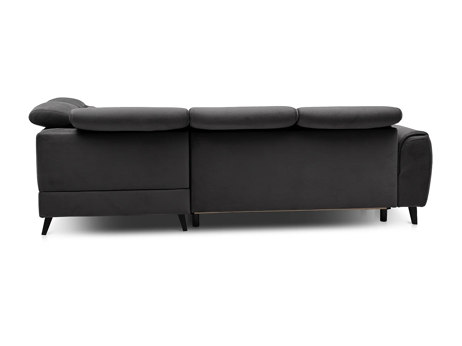 Canapé d'angle droit convertible tissu gris anthracite Noblesse 255cm