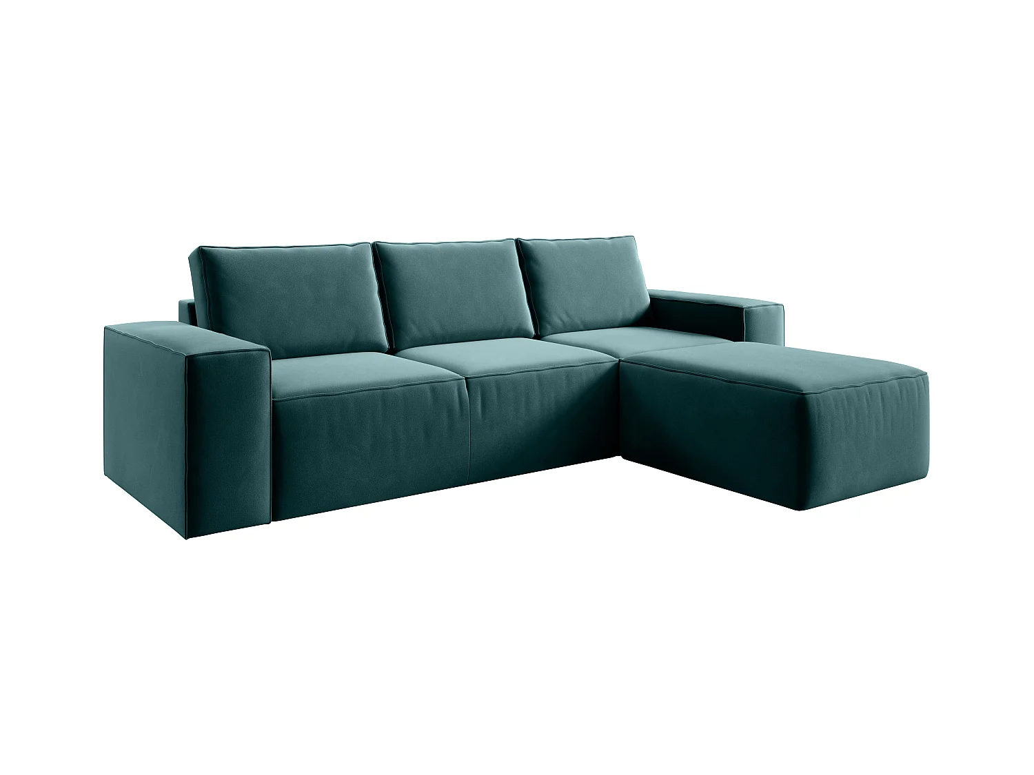 Canapé d'angle gauche convertible moderne velours vert Willace 302cm