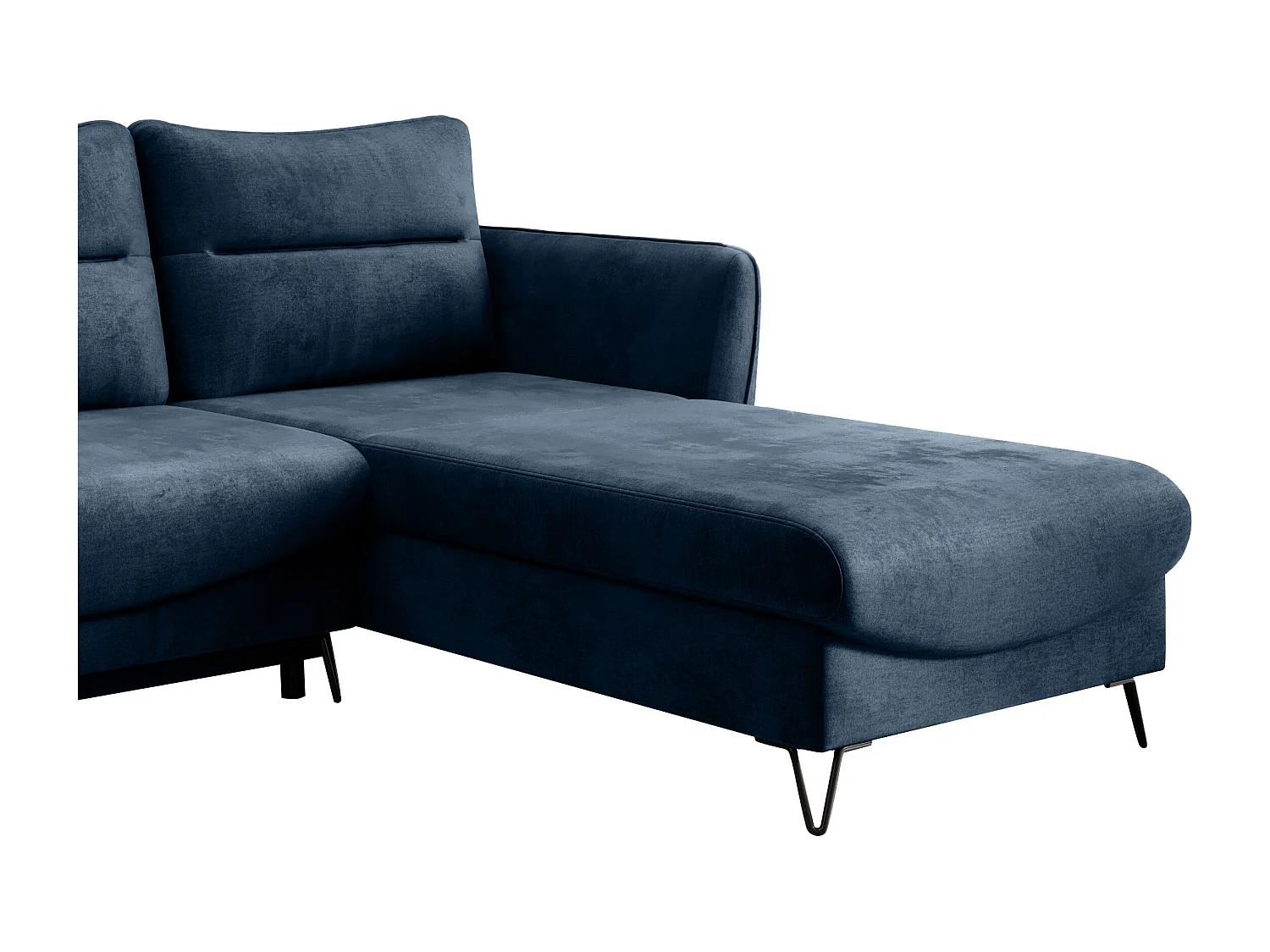 Canapé d'angle droit convertible tissu doux bleu nuit Zurik 276cm