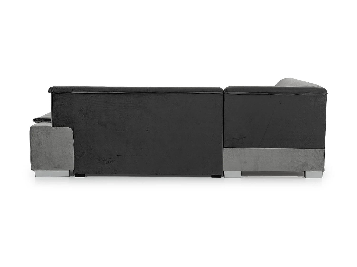 Canapé convertible angle gauche tissu beige chiné et simili marron Verza 270cm