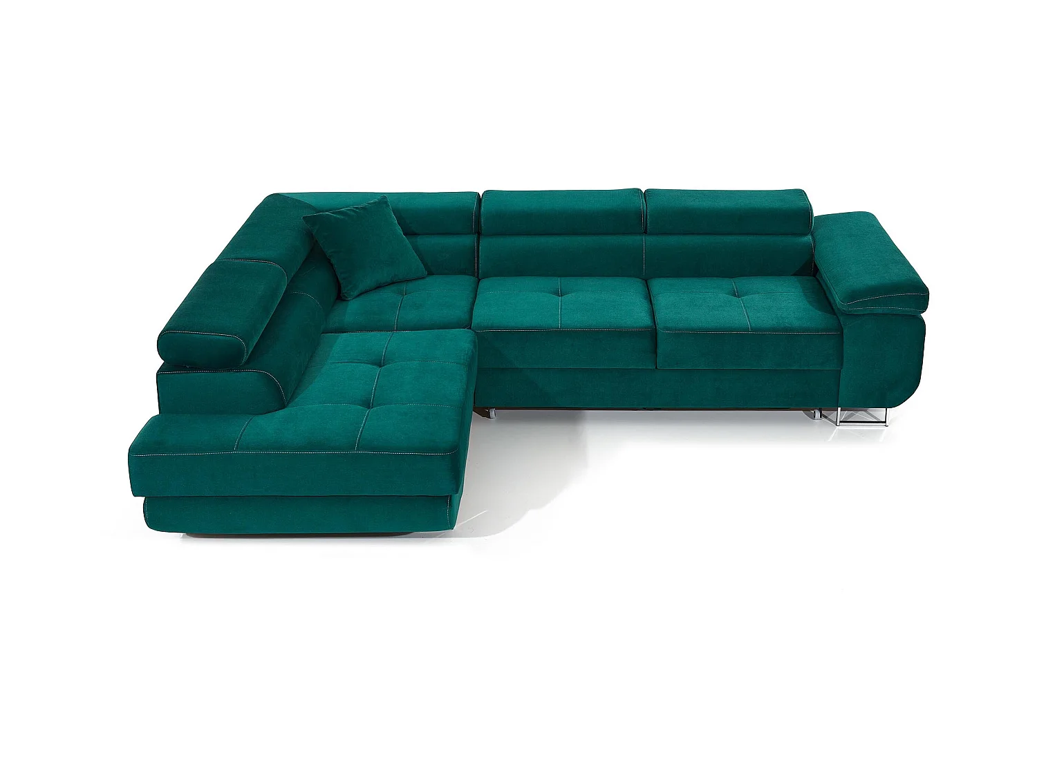 Canapé d'angle gauche convertible tissu rose clair Marka 275cm