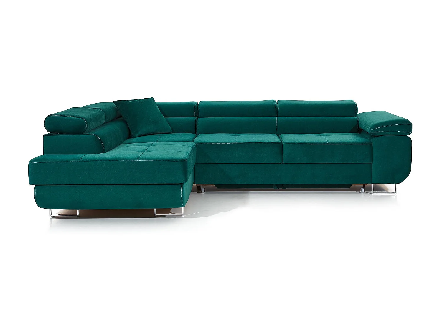 Canapé d'angle gauche convertible tissu rose clair Marka 275cm