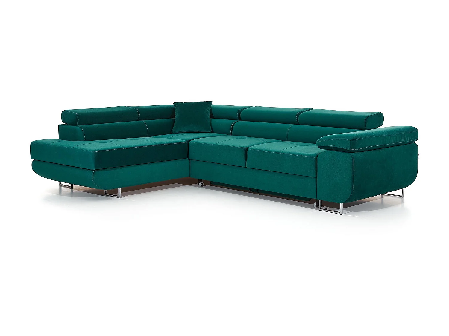 Canapé d'angle gauche convertible tissu rose clair Marka 275cm