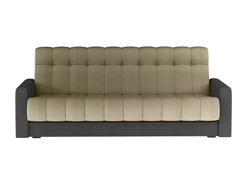 Canapé lit 3 places velours marron clair et gris foncé Barote 210cm