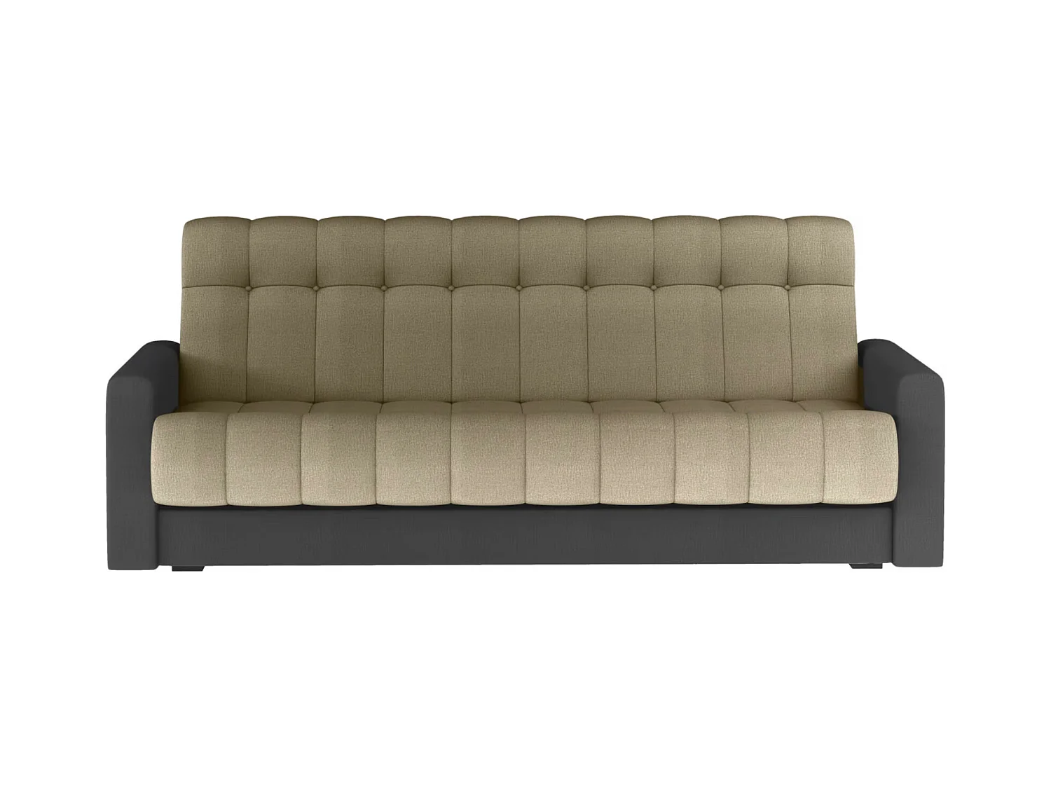 Canapé lit 3 places velours marron clair et gris foncé Barote 210cm