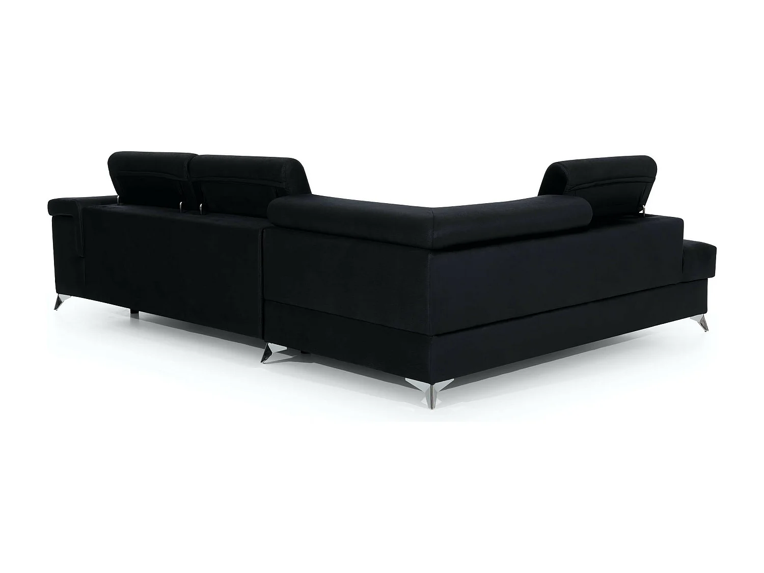 Canapé d'angle droit convertible velours gris clair Marido 275cm