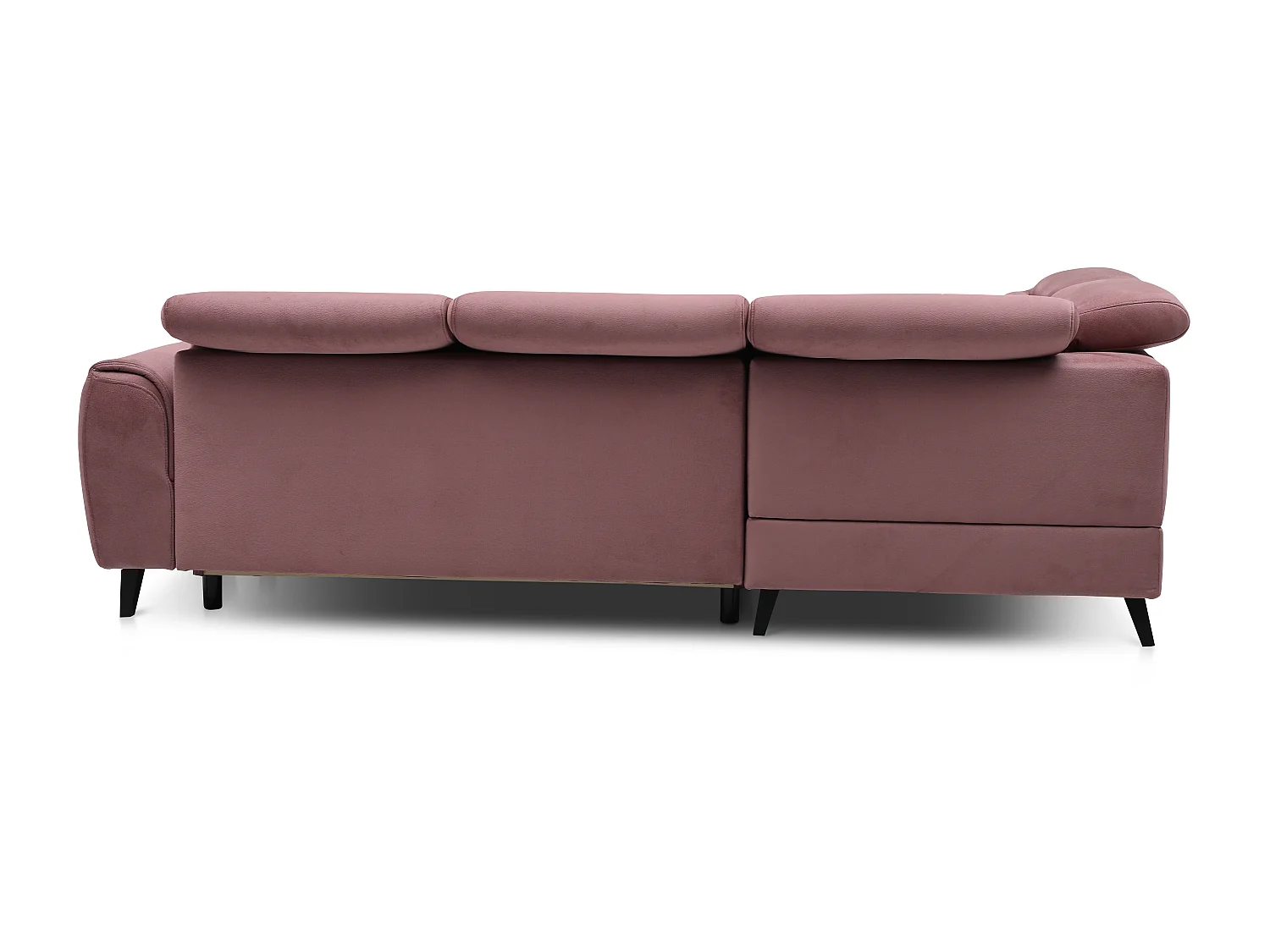 Noblesse poederroze stoffen converteerbare hoekbank links 255 cm