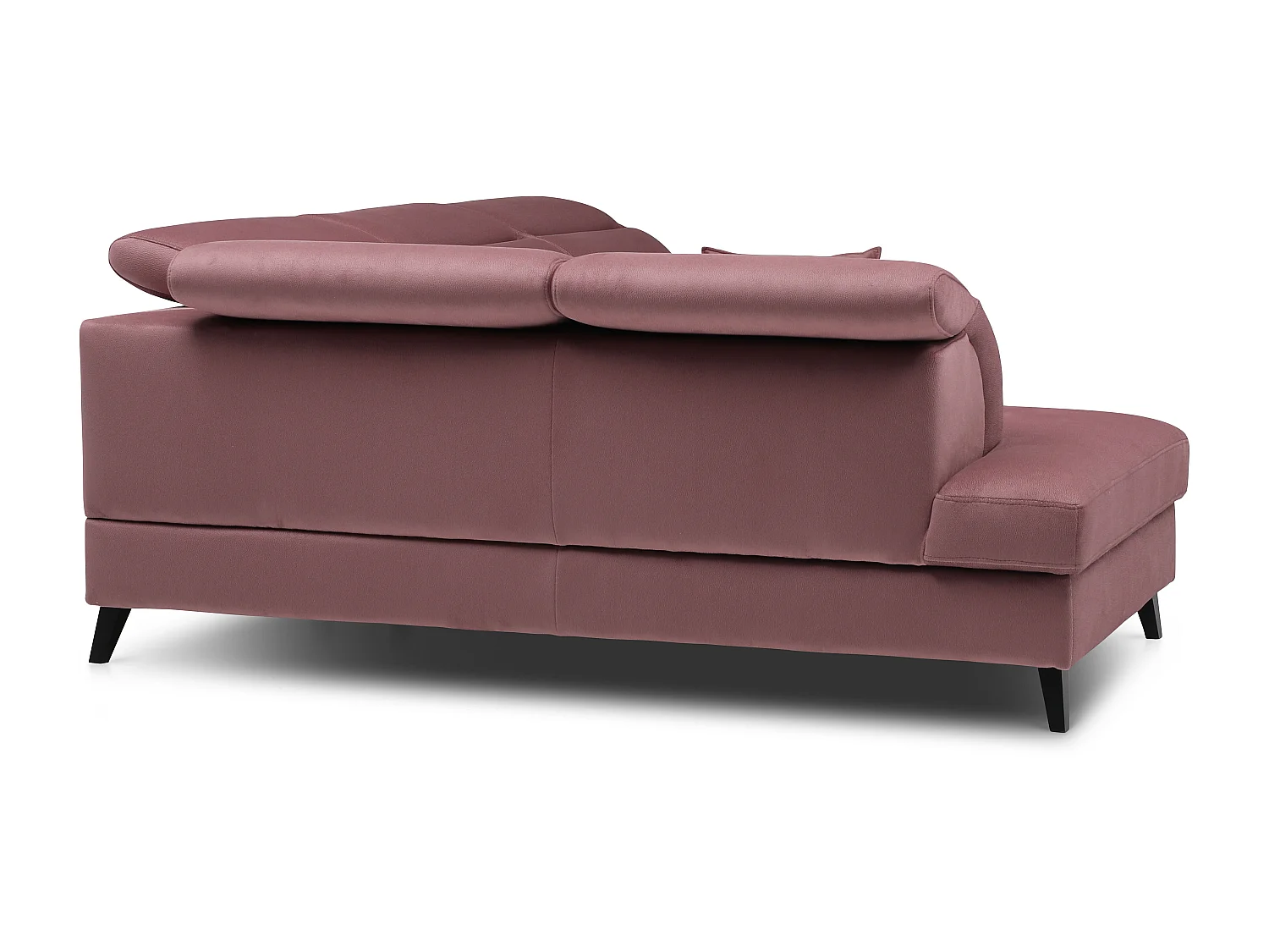 Canapé d'angle gauche convertible tissu rose poudré Noblesse 255cm