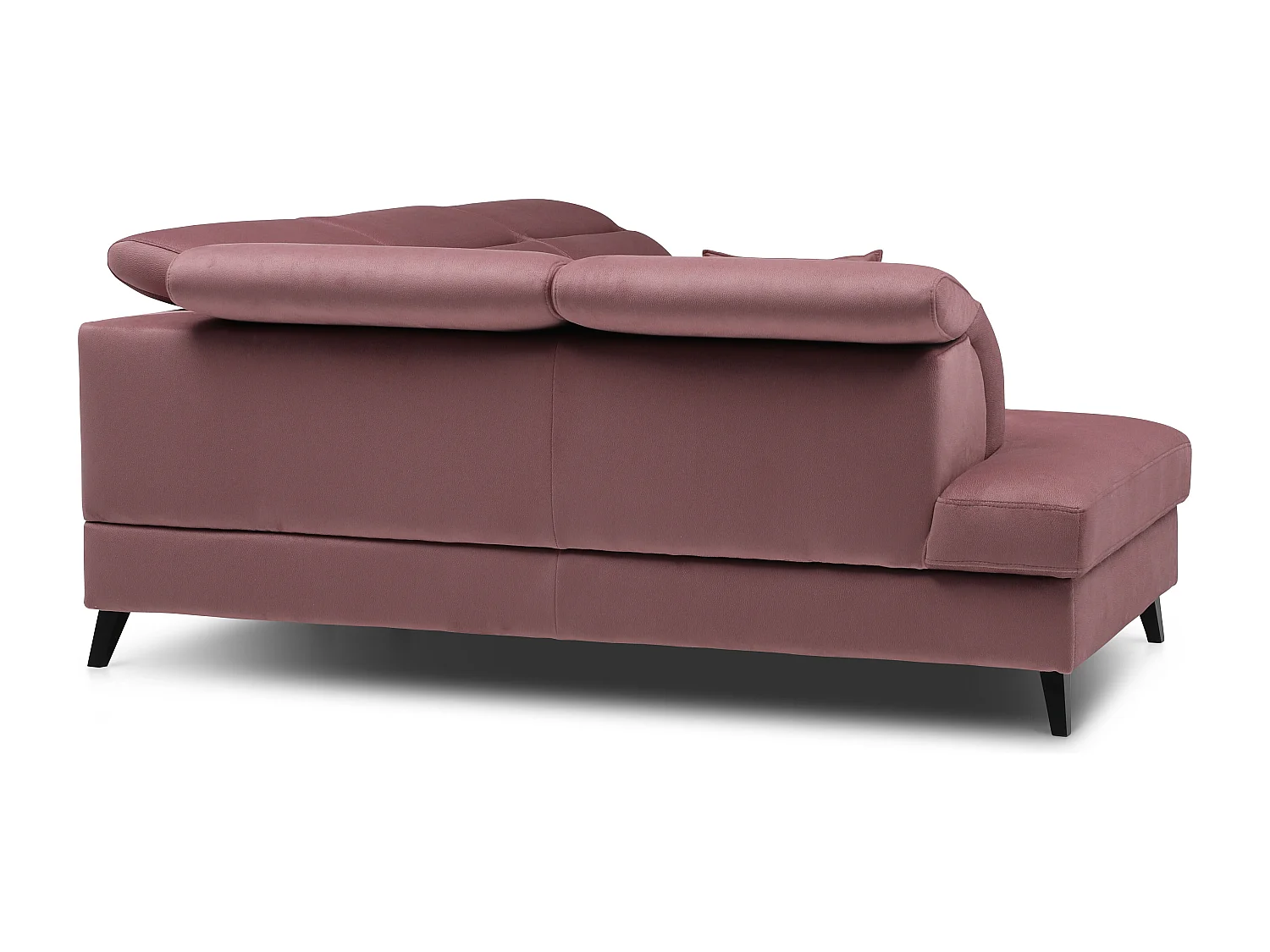 Canapé d'angle gauche convertible tissu rose poudré Noblesse 255cm