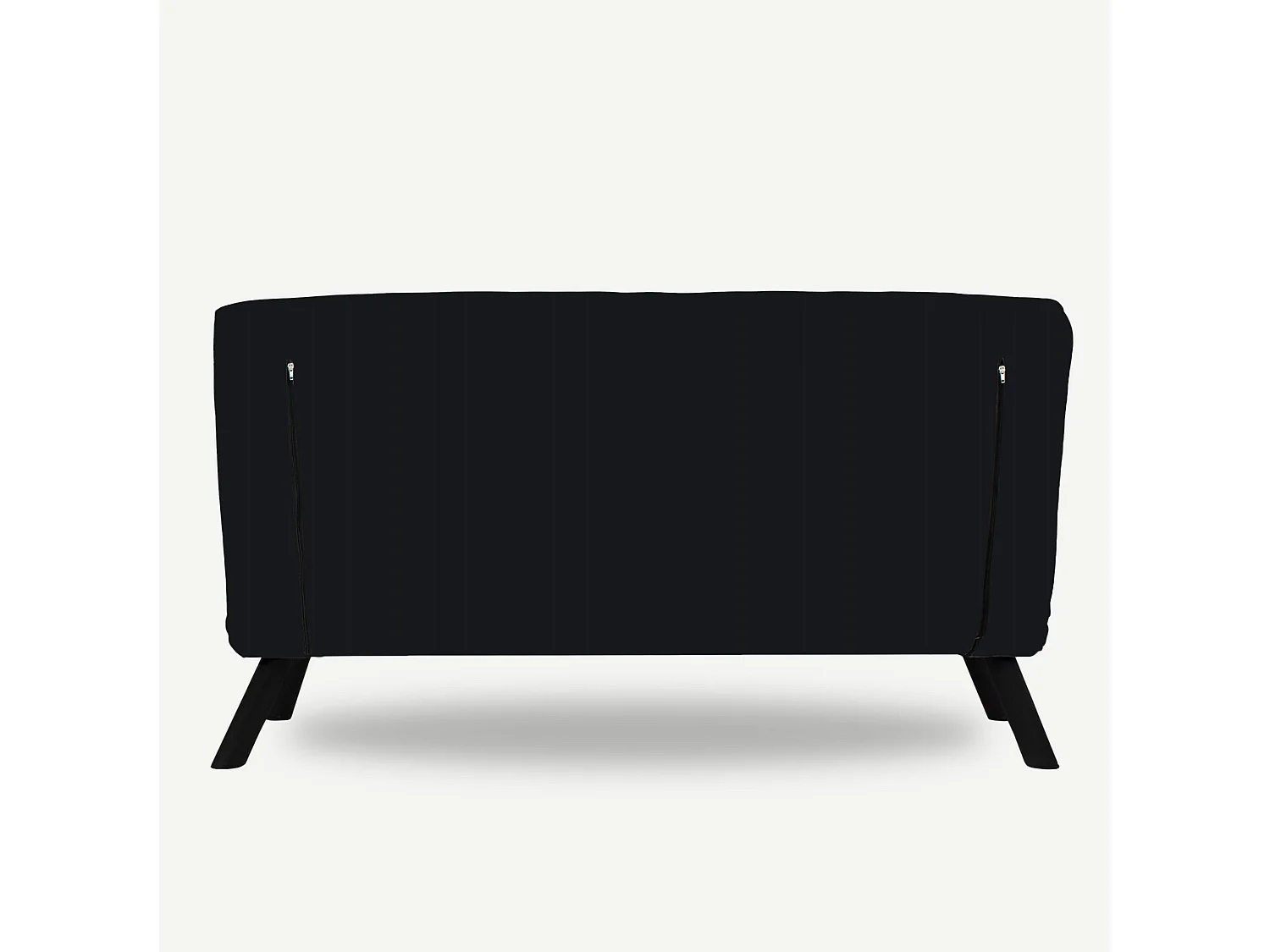 Canapé convertible tissu Sylvano-Couleur Noir-2 places