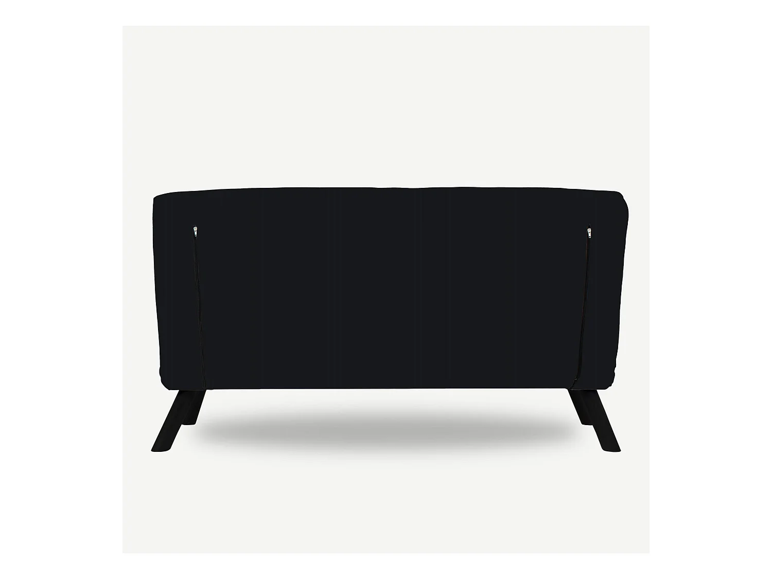 Canapé convertible tissu Sylvano-Couleur Noir-2 places