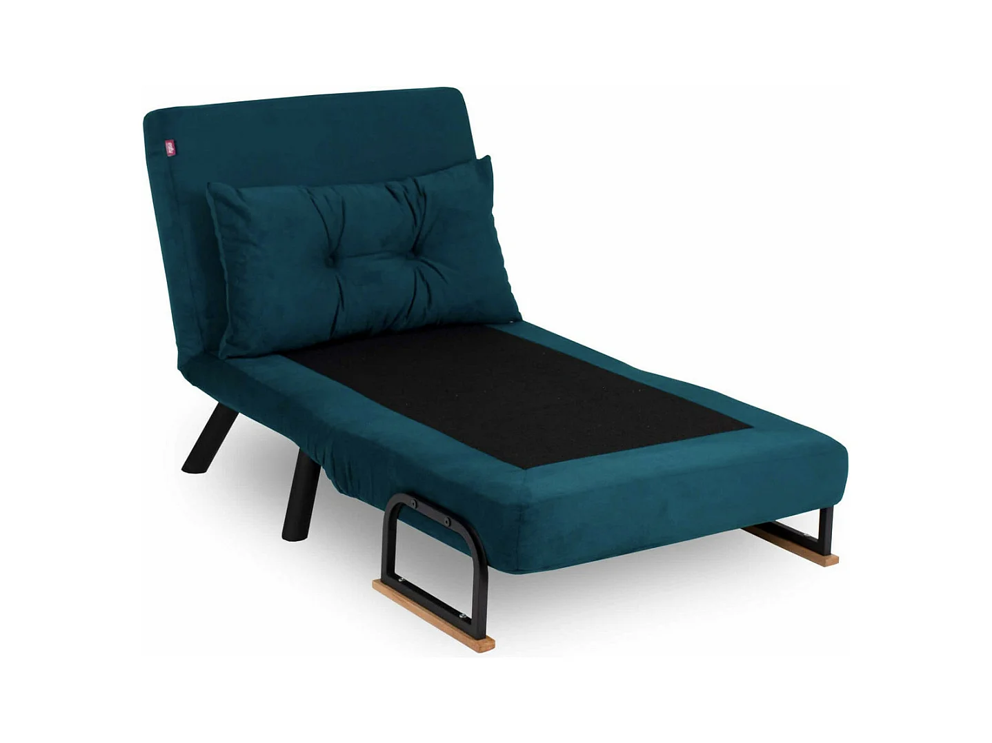 Canapé convertible tissu Sylvano-Couleur Noir-2 places