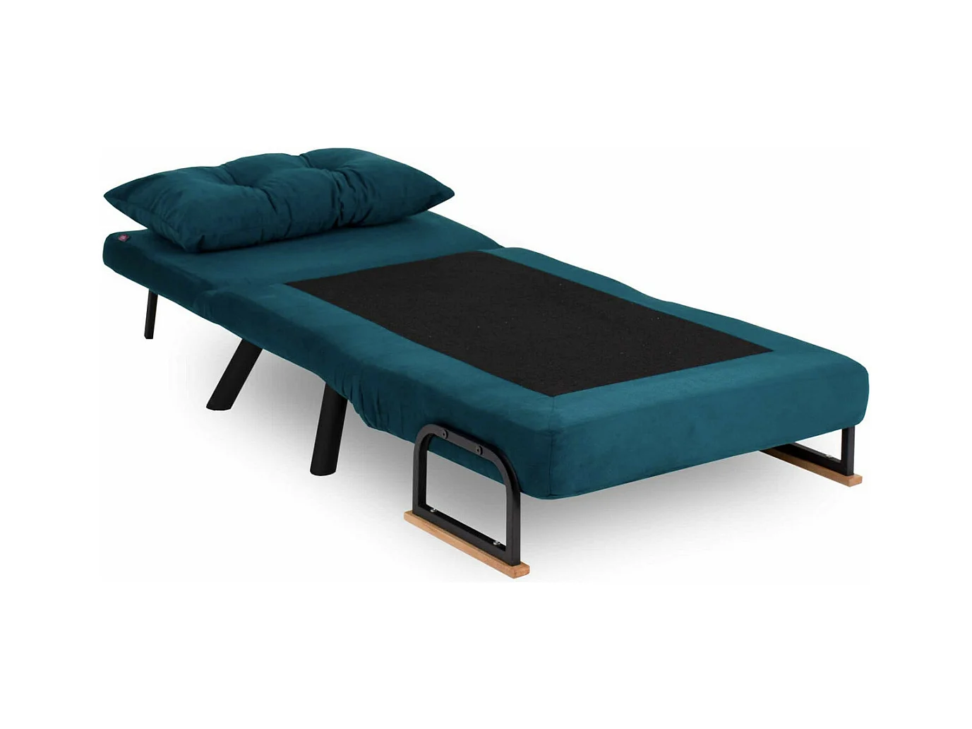 Canapé convertible tissu Sylvano-Couleur Noir-2 places