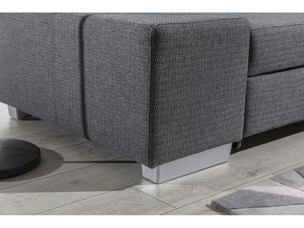 Canapé convertible moderne angle gauche simili cuir blanc Plazo 278cm