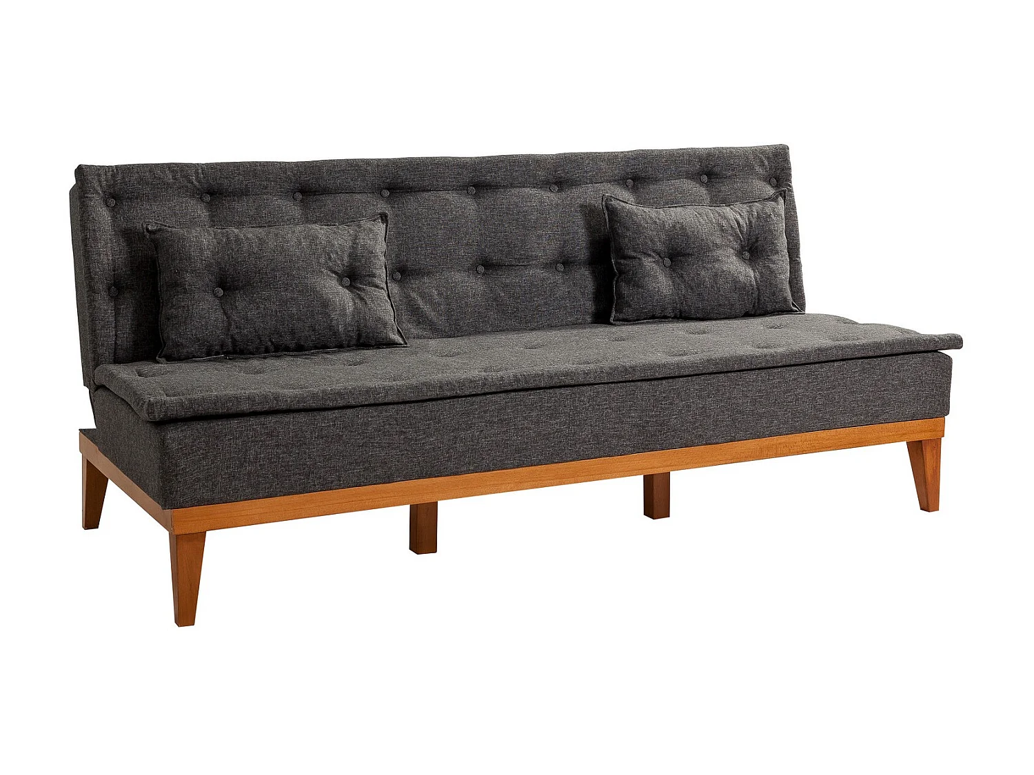 Canapé lit clic clac 3 places tissu anthracite Sporka 180cm