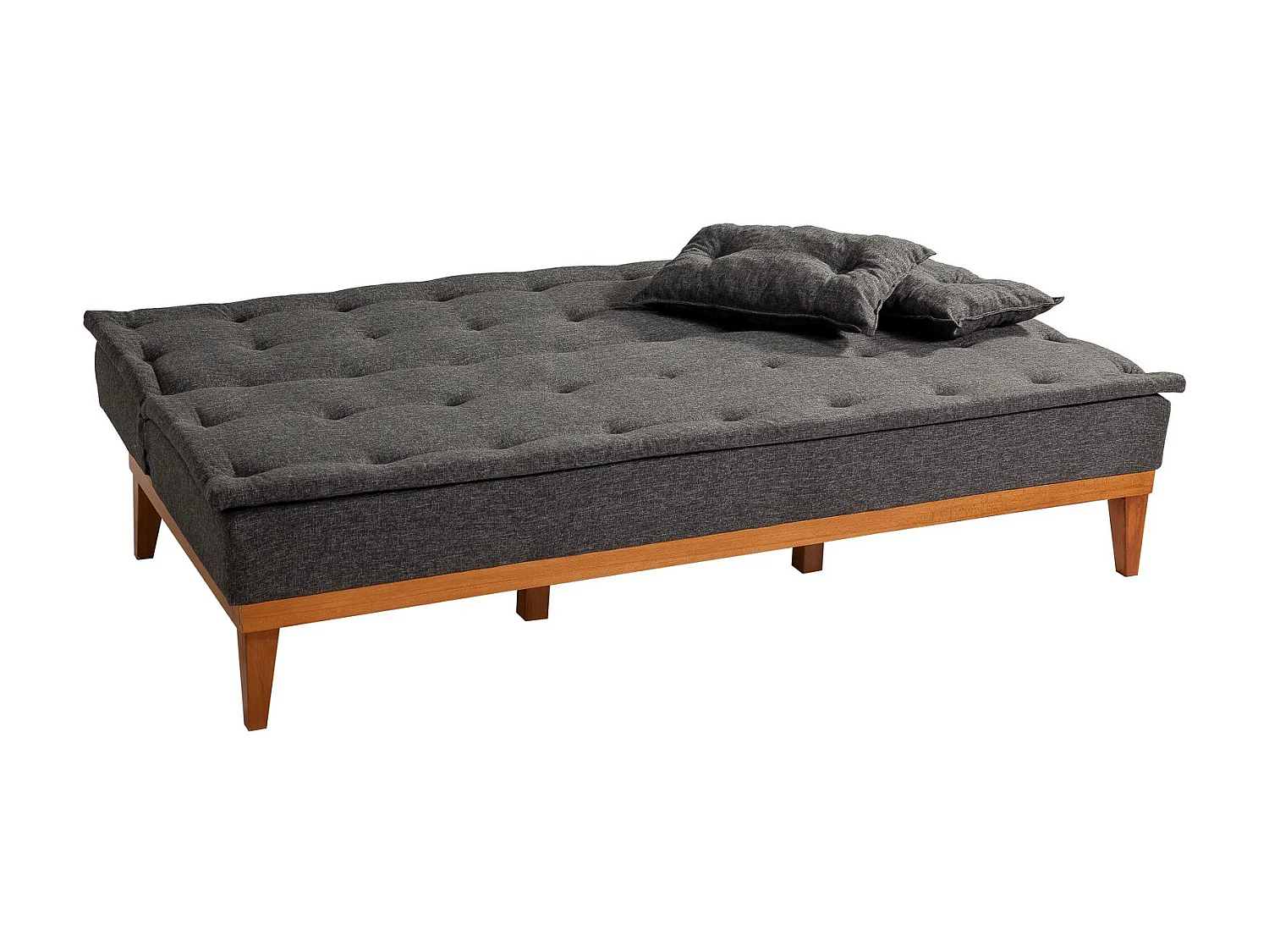 Canapé lit clic clac 3 places tissu anthracite Sporka 180cm