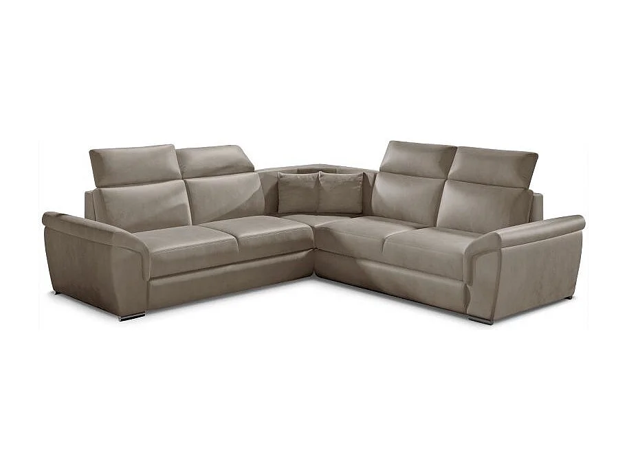 Derek beige fluwelen omkeerbare hoekslaapbank