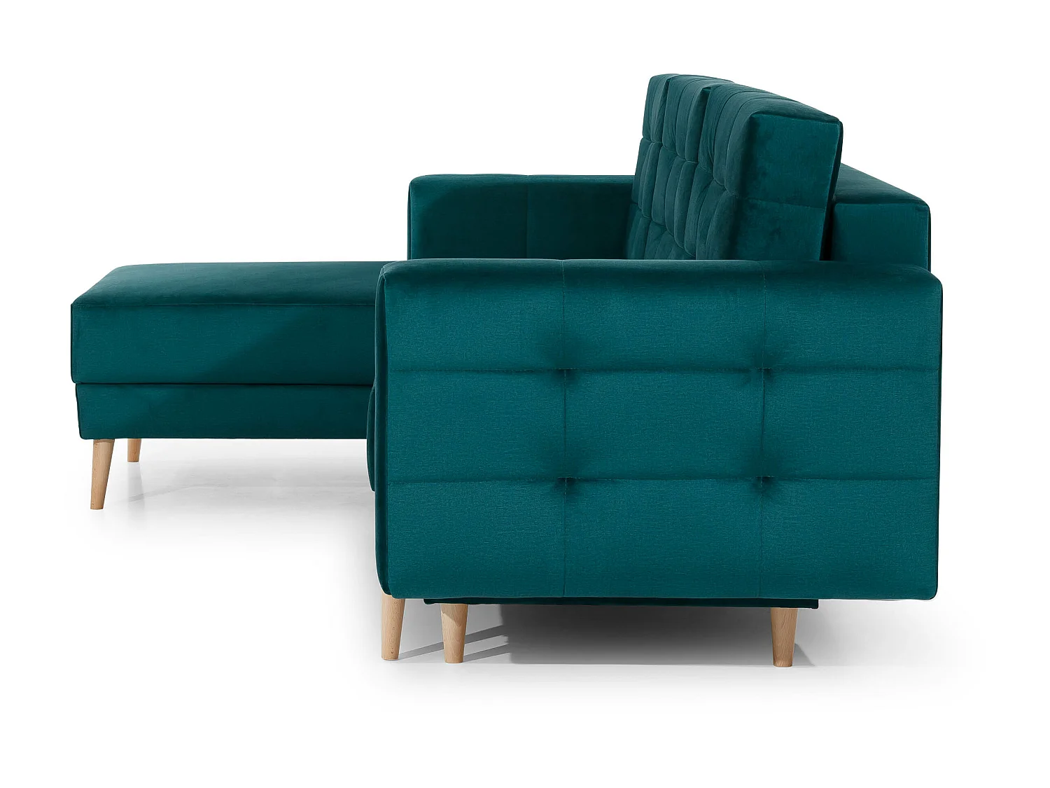 Canapé d'angle réversible et convertible tissu noir Anska 250cm