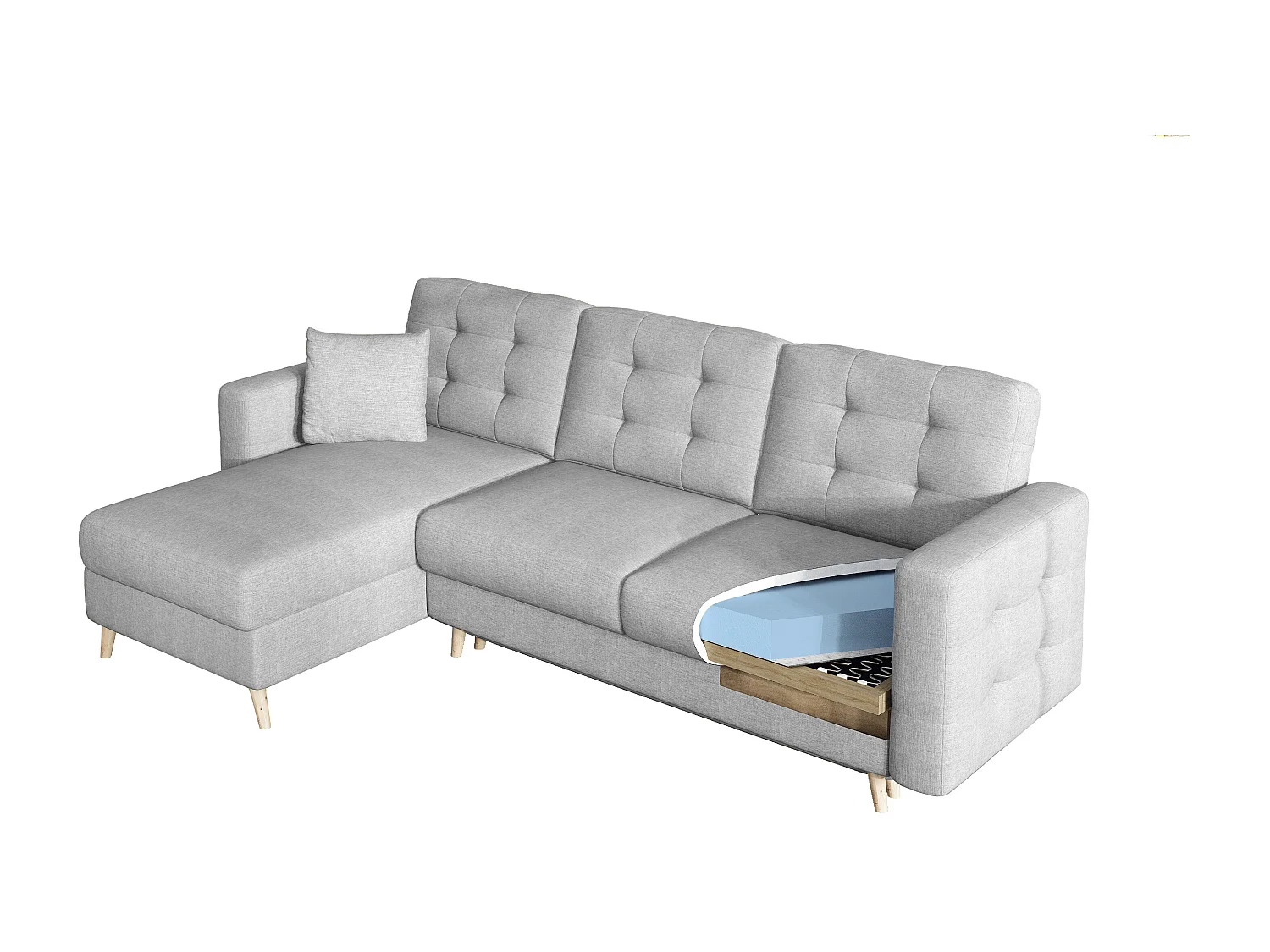 Canapé d'angle réversible et convertible tissu noir Anska 250cm