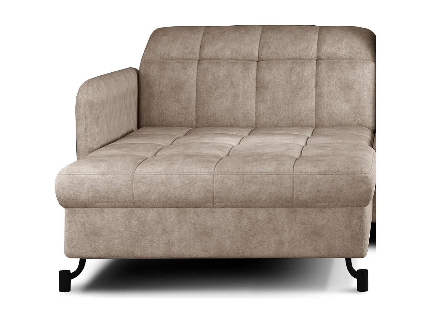 Links rechts slaapbank met verstelbare hoofdsteunen Lory beige gewatteerde stof 225 cm