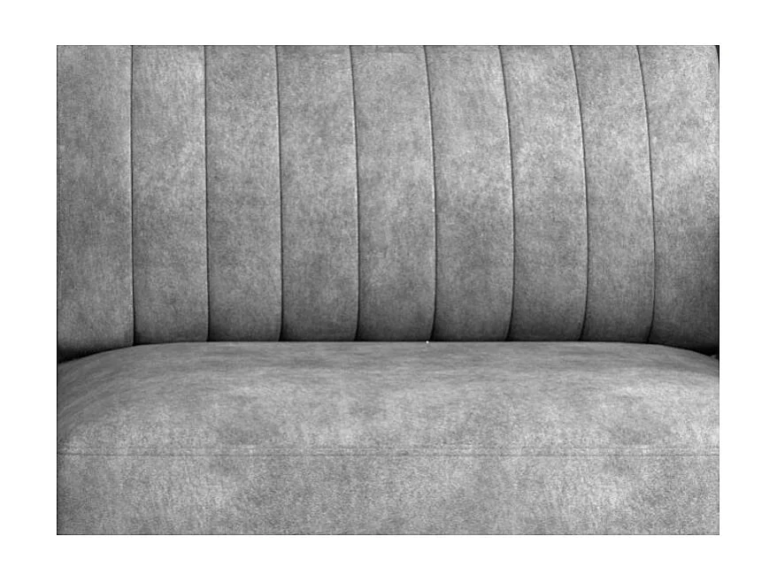 Canapé convertible design 3-4 places tissu effet cuir et pieds acier chromé Eliza 250cm