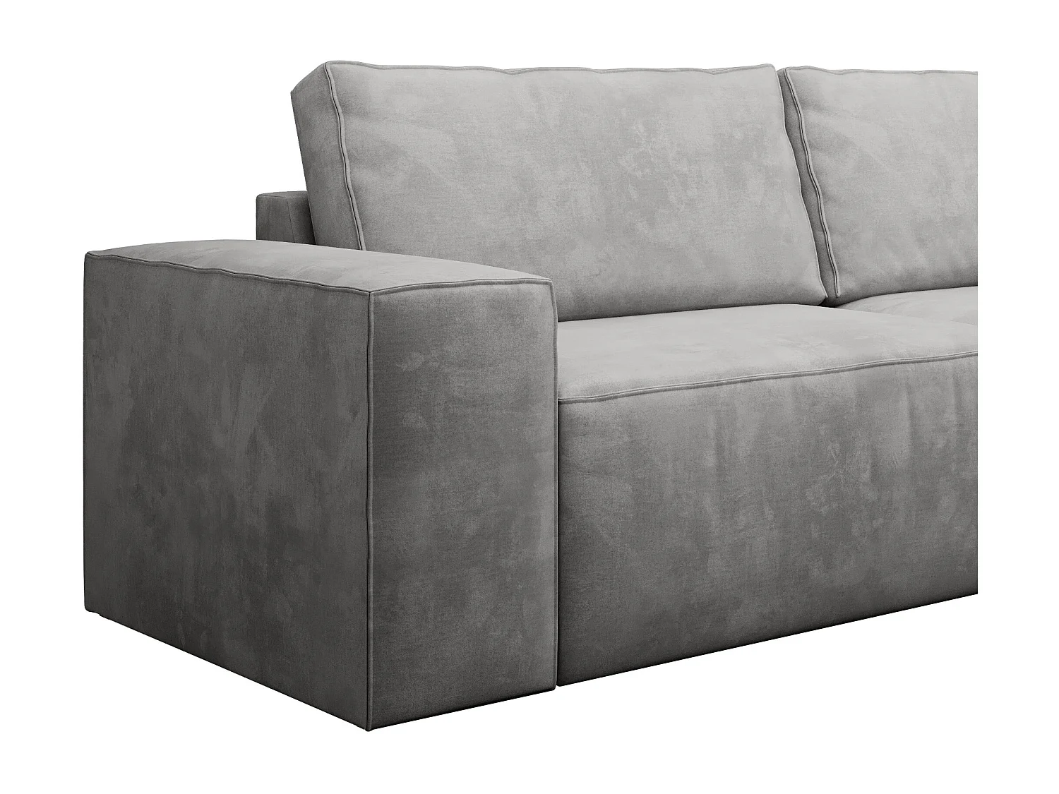 Canapé convertible 4 places tissu doux gris clair Willace 260cm