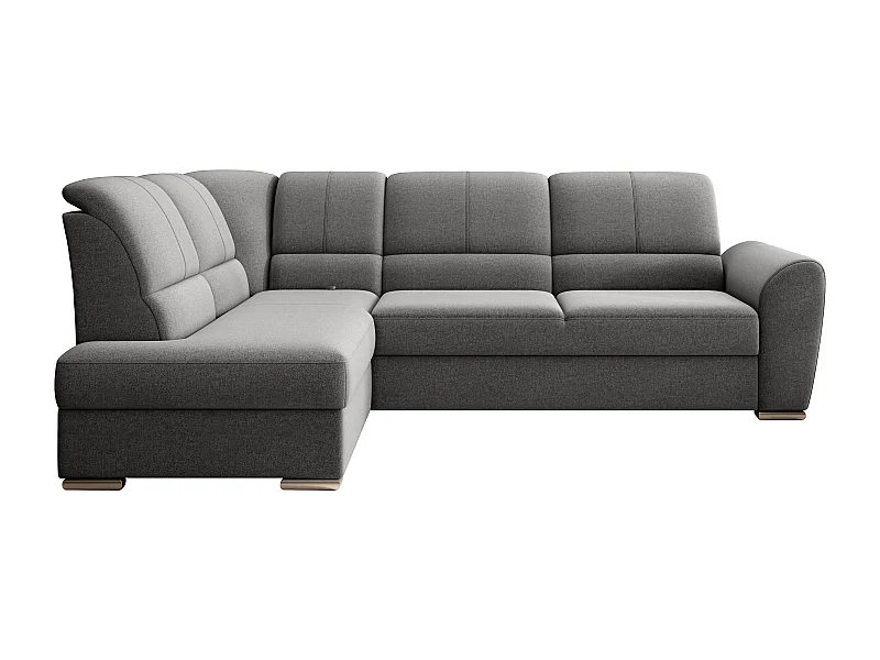 Converteerbare hoekbank links in donkergrijze stof en chroomstalen poten Zabor 270 cm