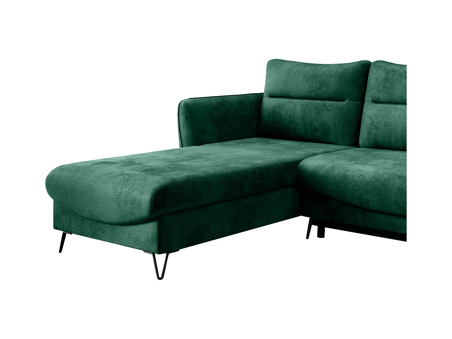 Canapé d'angle gauche convertible tissu doux vert Zurik 276cm